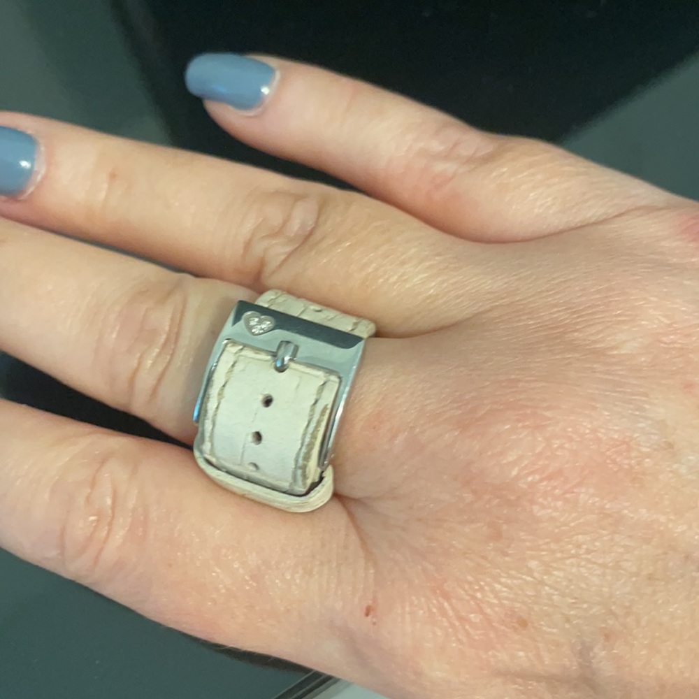 Leather and diamond ring!